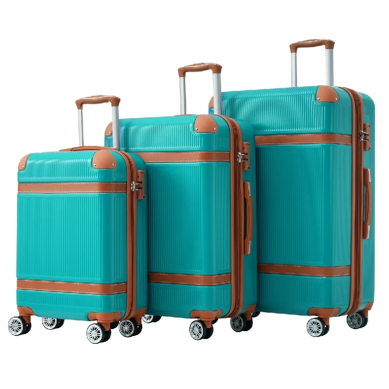 Luggage Sets, 3pcs ABS Hardside Expandable Suitcase w/Spinner Wheels Collision-Protection Angle TSA Lock Luggage Sets, 3pcs ABS Hardside Expandable Suitcase w/Spinner Wheels Collision-Protection Angle TSA Lock