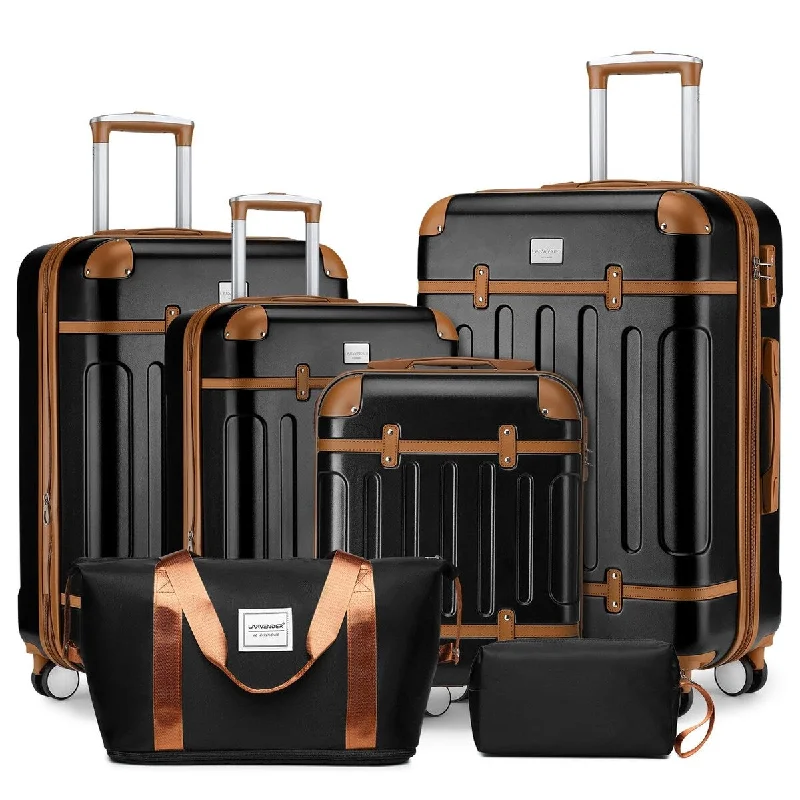 Luggage Sets 6 Piece, Expandable Luggage Hardshell Suitcase Sets with Spinner Wheels TSA Locks, Vintage Travel Luggage Set Luggage Sets 6 Piece, Expandable Luggage Hardshell Suitcase Sets with Spinner Wheels TSA Locks, Vintage Travel Luggage Set