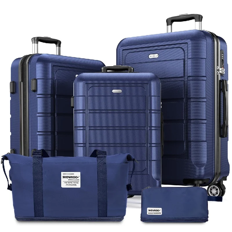 Luggage Sets Expandable PC+ABS Durable Suitcase Double Wheels TSA Lock 5pcs