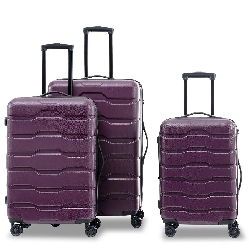 Luggage Sets New Model Expandable ABS+PC 3 Piece Sets with Spinner Wheels Lightweight TSA Lock (20/24/28)