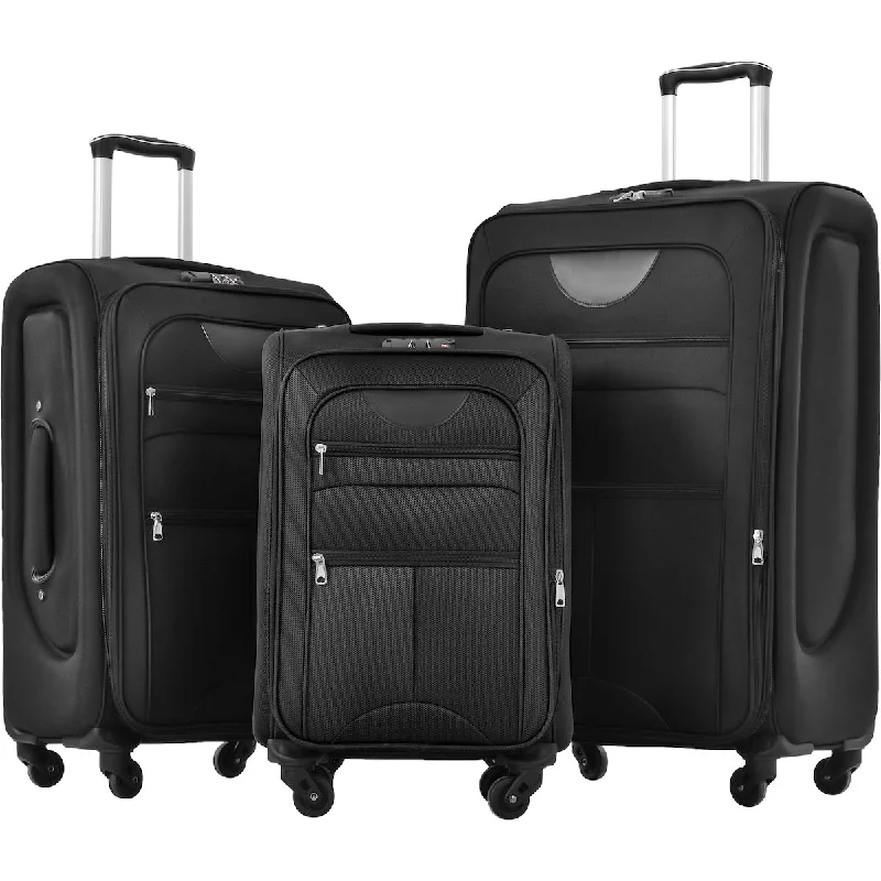 Softside Luggage Expandable 3 Piece Set Suitcase Upright Spinner Softshell Lightweight Luggage Travel Set Softside Luggage Expandable 3 Piece Set Suitcase Upright Spinner Softshell Lightweight Luggage Travel Set