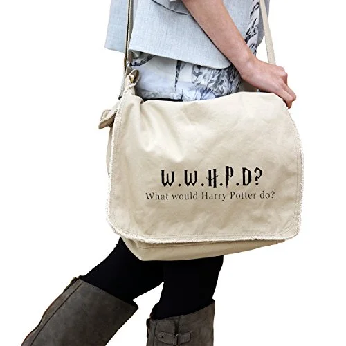 What Would Harry Potter Do Potterhead Inspired 14 Oz. Authentic Pigment-Dyed Raw-Edge Messenger Bag What Would Harry Potter Do Potterhead Inspired 14 Oz. Authentic Pigment-Dyed Raw-Edge Messenger Bag