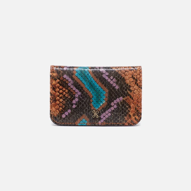 Money clips with RFID protectionMoney clips with RFID protectionJill Mini Card Case In Printed Leather - Vivid Snake Print