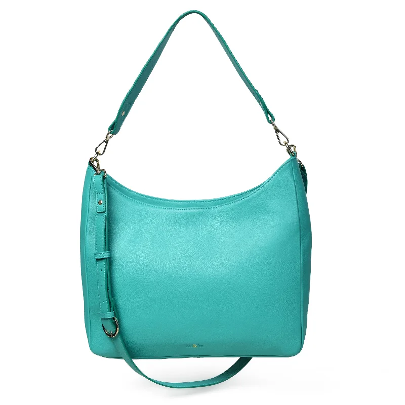ASAM Hobo Crossbody Bag in Teal Leather