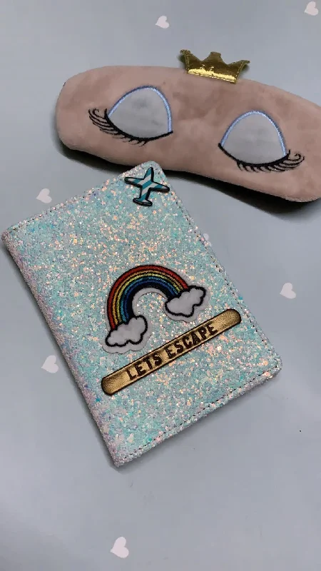 Waterproof Nylon Passport Covers & Wallets for Outdoor AdventuresPersonalised Light Blue Glitter Passport Cover Waterproof Nylon Passport Covers & Wallets for Outdoor AdventuresPersonalised Light Blue Glitter Passport Cover