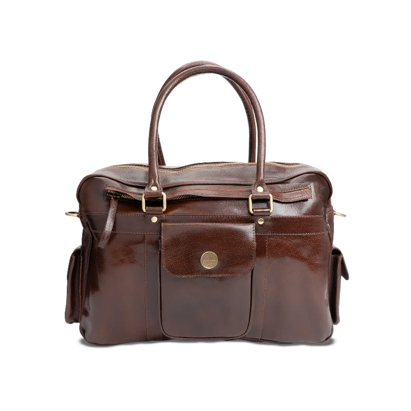 Brown Glaze Leather Pilot Bag