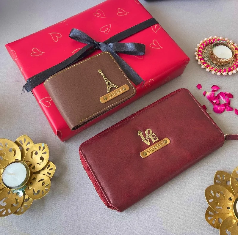 Embroidered Silk Passport Covers & Wallets with Gold Thread for Special OccasionsCombo Wallets for Him & Her Embroidered Silk Passport Covers & Wallets with Gold Thread for Special OccasionsCombo Wallets for Him & Her
