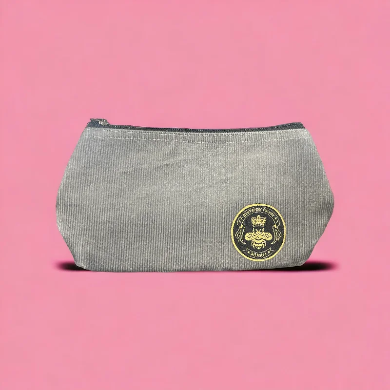 The Panda Grey Corduroy 🐼 Small Toiletry + Makeup Bag
