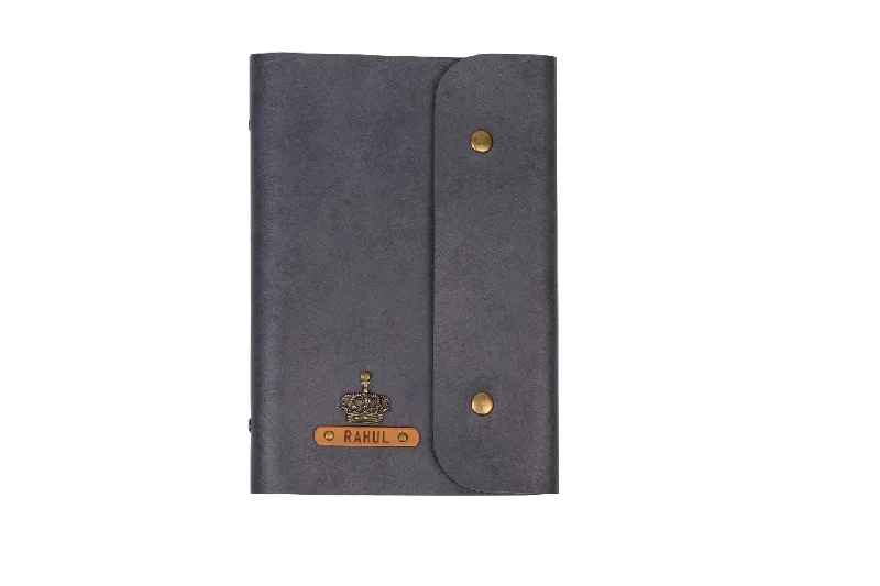 Laser-Cut Metal Passport Covers & Wallets with Geometric Designs for Tech-SavvyGrey Button Diary Laser-Cut Metal Passport Covers & Wallets with Geometric Designs for Tech-SavvyGrey Button Diary