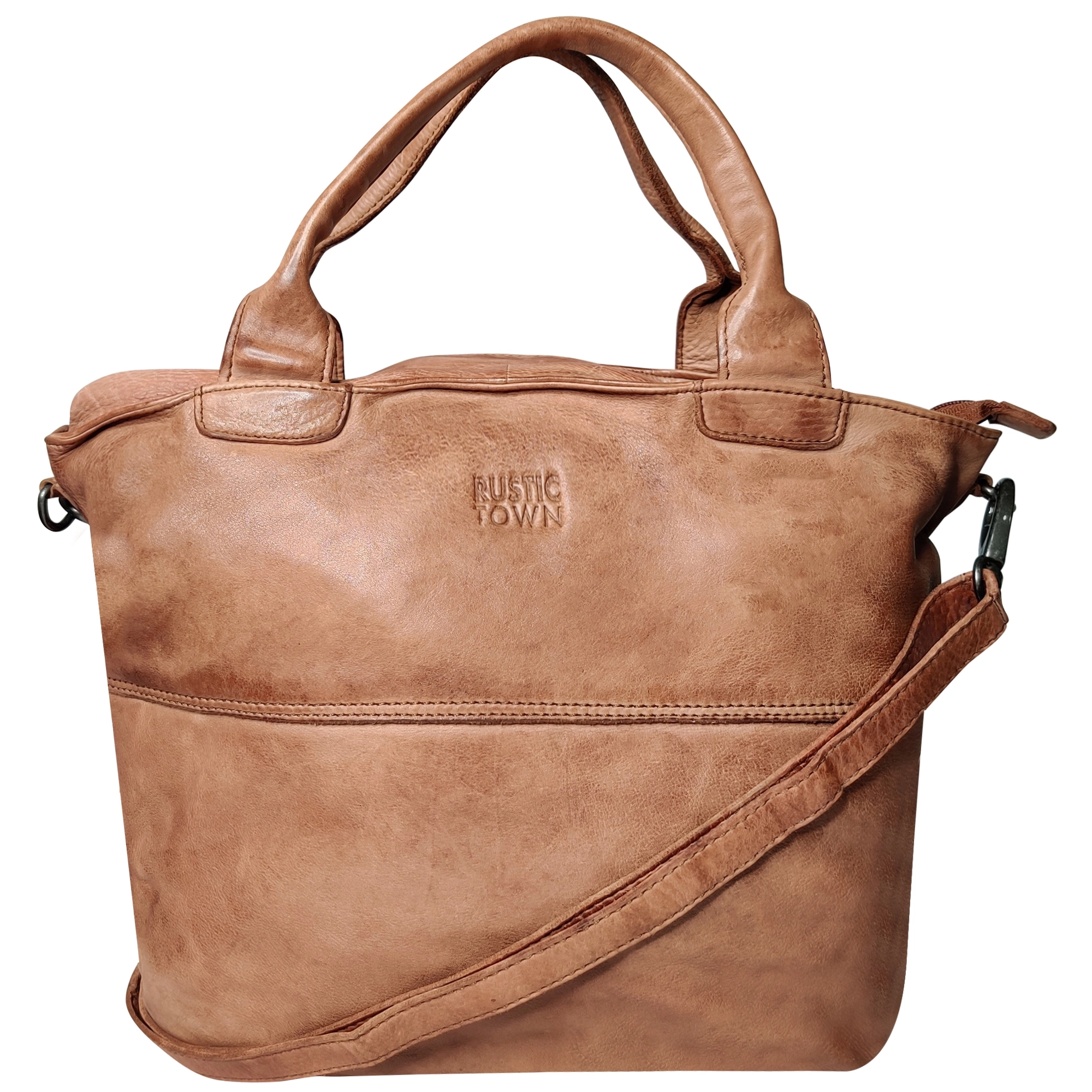 Leather Tote Bag for Women, Cognac