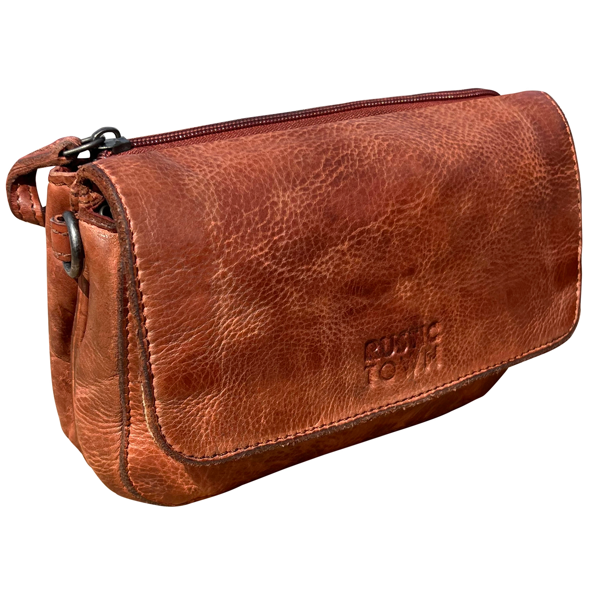 Leather Wallet Travel Purse Waist Bag for Women, Brown