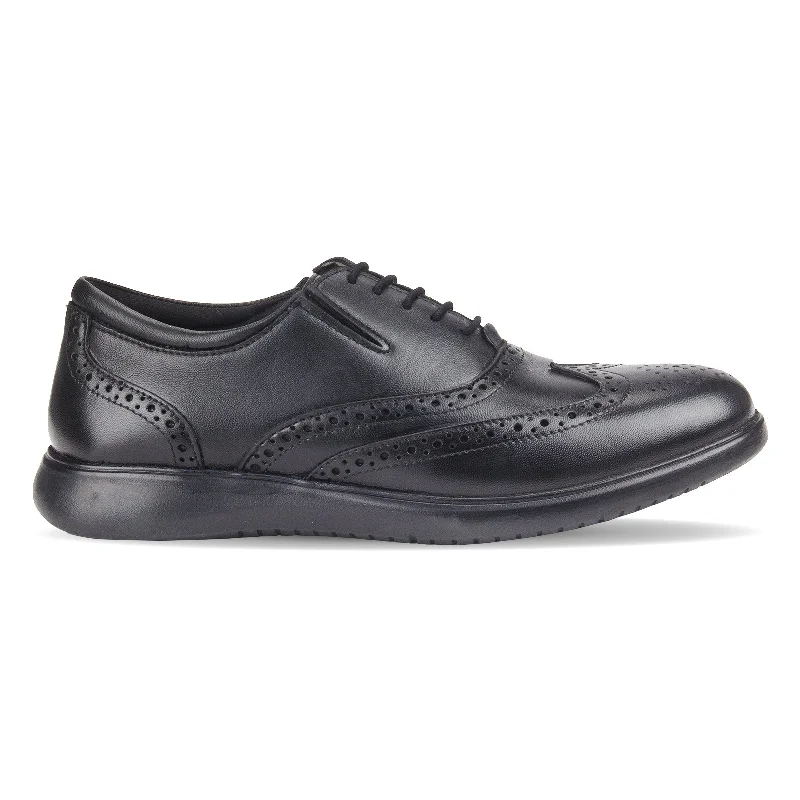 Men's deep cut leather lace-up padded brogues