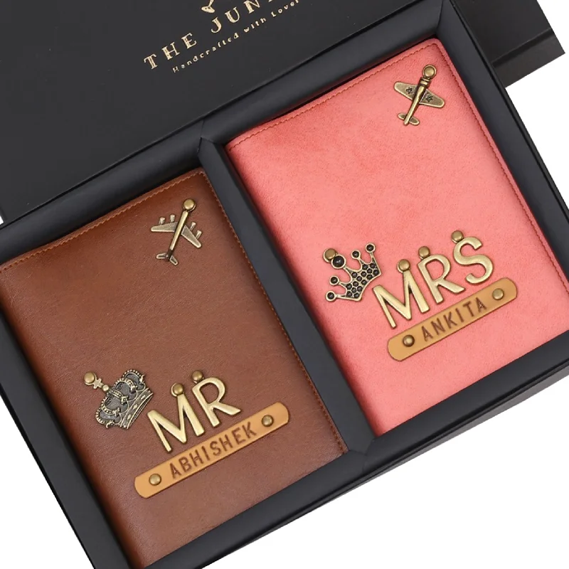 Magnetic-Closure Passport Covers & Wallets for Quick AccessMr & Mrs Couple Passport Covers Magnetic-Closure Passport Covers & Wallets for Quick AccessMr & Mrs Couple Passport Covers