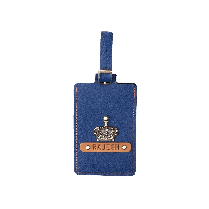 Embroidered Silk Passport Covers & Wallets with Gold Thread for Special OccasionsNavy Blue Luggage Tag - ID slot Embroidered Silk Passport Covers & Wallets with Gold Thread for Special OccasionsNavy Blue Luggage Tag - ID slot