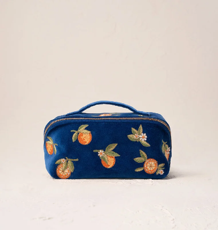 Orange Blossom Open Flat Makeup Bag