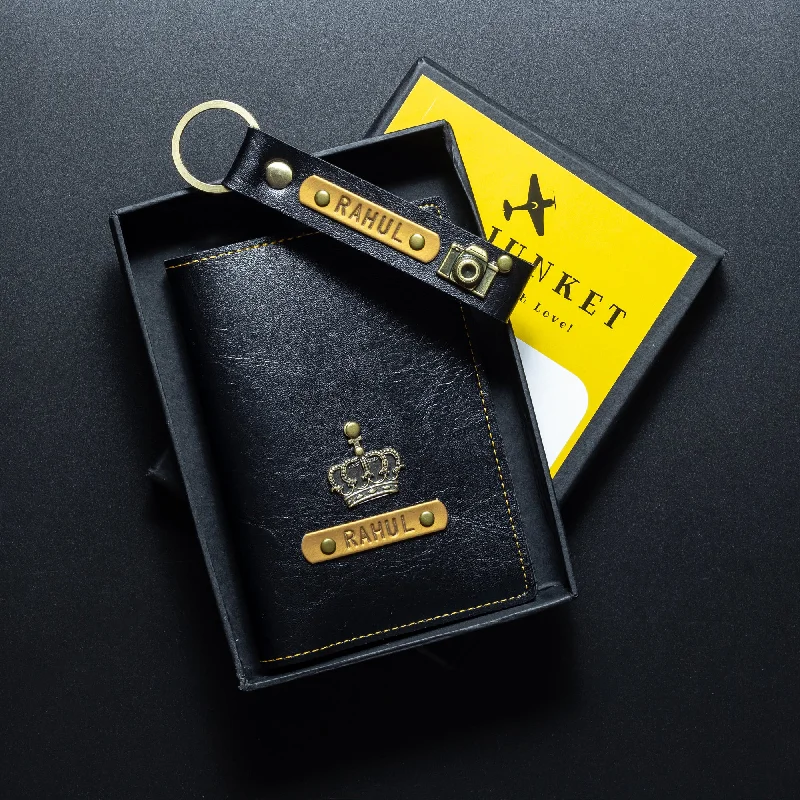 RFID-Blocking Passport Covers & Wallets in Sleek Black for Business TripsPassport Cover & Keychain Combo RFID-Blocking Passport Covers & Wallets in Sleek Black for Business TripsPassport Cover & Keychain Combo