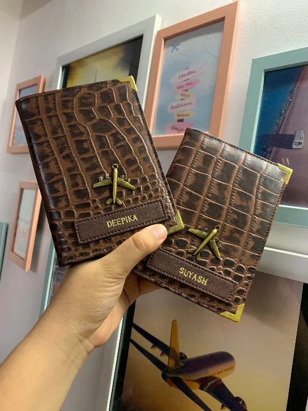 Embroidered Silk Passport Covers & Wallets with Gold Thread for Special OccasionsPersonalised Dark Brown Genuine Leather Dual Couple Passport Cover Embroidered Silk Passport Covers & Wallets with Gold Thread for Special OccasionsPersonalised Dark Brown Genuine Leather Dual Couple Passport Cover