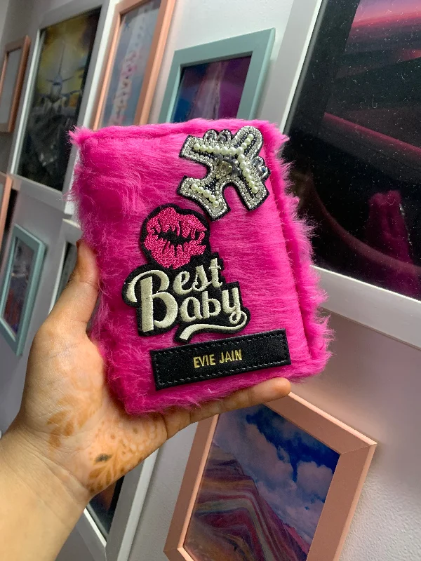 Vintage-Style Passport Covers & Wallets with Brass Hardware for Retro EnthusiastsPersonalised Passport Cover - Best Baby Pink Fur