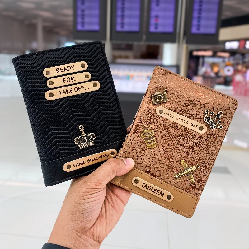 Beaded Passport Covers & Wallets with Bohemian Vibe for Festival GoersPersonalised Premium Couple Passport Covers - Black & Bronze Gold Beaded Passport Covers & Wallets with Bohemian Vibe for Festival GoersPersonalised Premium Couple Passport Covers - Black & Bronze Gold