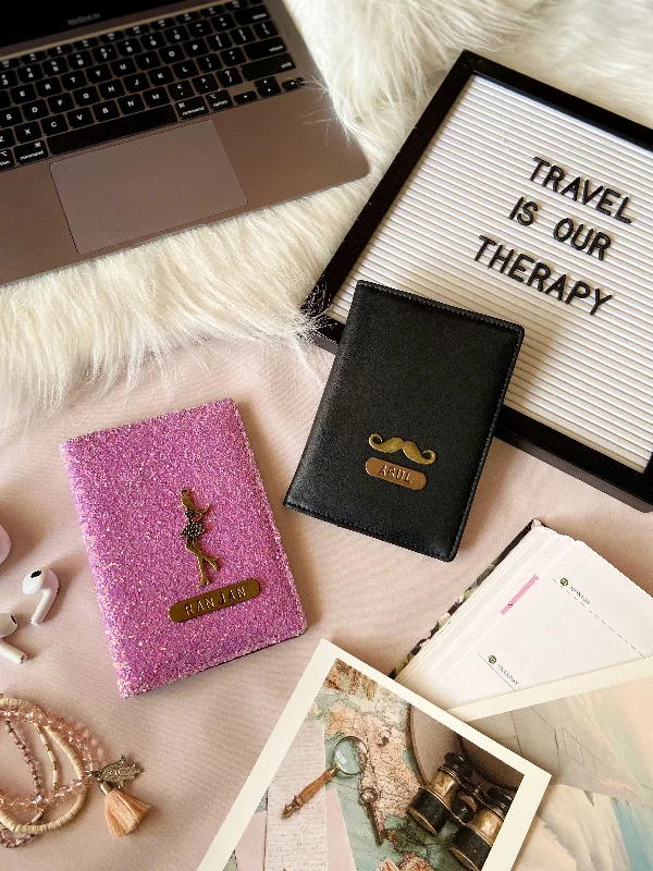 Waterproof Nylon Passport Covers & Wallets for Outdoor AdventuresPersonalised Purple Glitter & Black Couple Passport Cover Waterproof Nylon Passport Covers & Wallets for Outdoor AdventuresPersonalised Purple Glitter & Black Couple Passport Cover