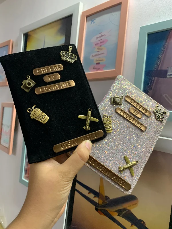 Antique Copper Passport Covers & Wallets with Intricate Engravings for CollectorsPersonalised Sea Green Glitter & Black Velvet Dual Couple Passport Cover Antique Copper Passport Covers & Wallets with Intricate Engravings for CollectorsPersonalised Sea Green Glitter & Black Velvet Dual Couple Passport Cover