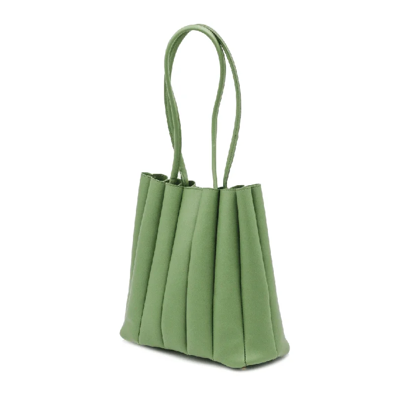 Pleated Tote-Green