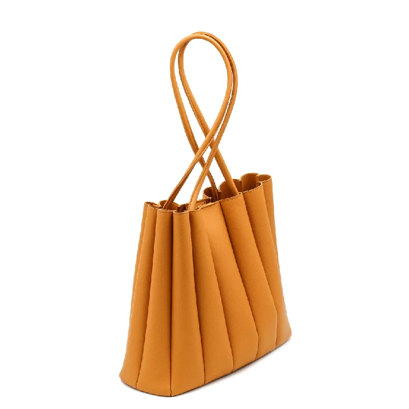 Pleated Tote-Mustard