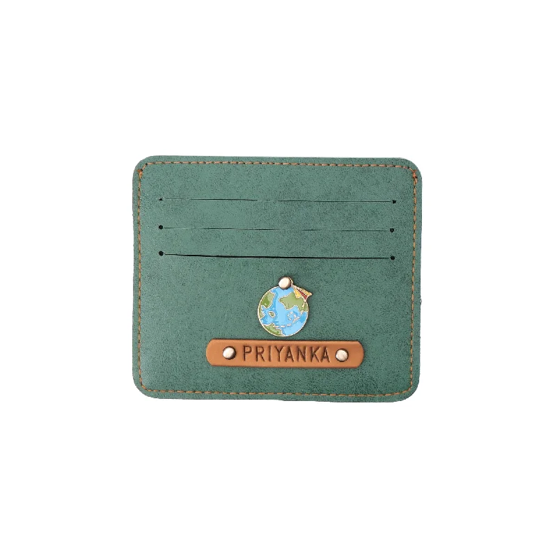 Vintage-Style Passport Covers & Wallets with Brass Hardware for Retro EnthusiastsEmerald Green Card Holder