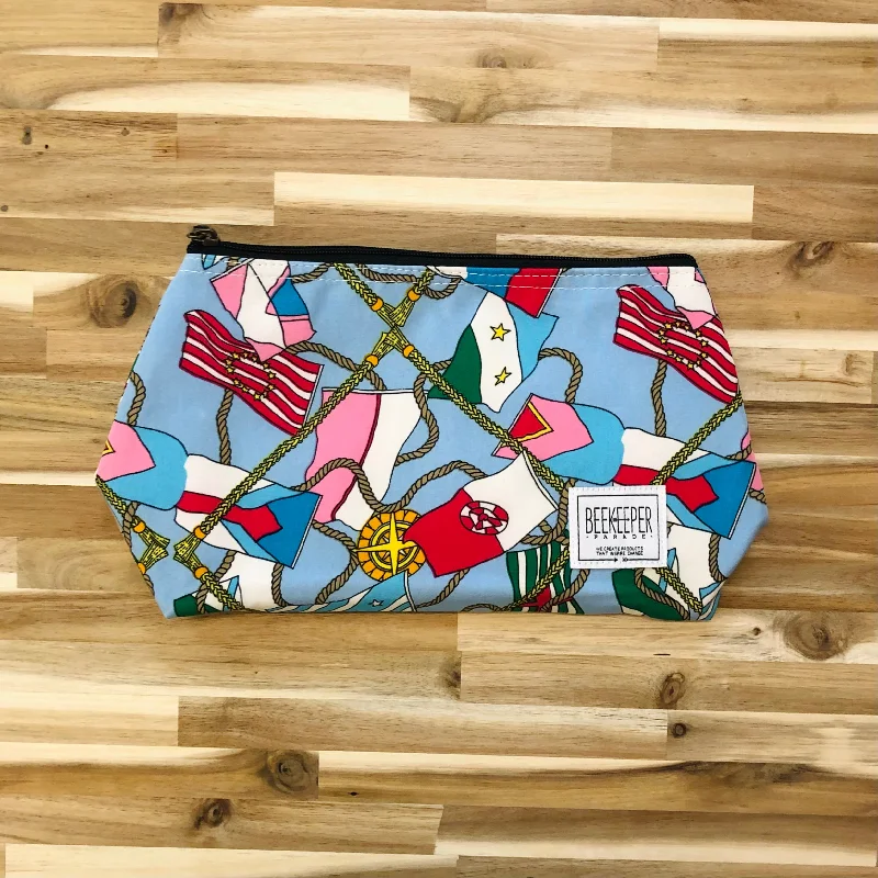 The Nautical Compass 🧭 Large Toiletry + Makeup Bag