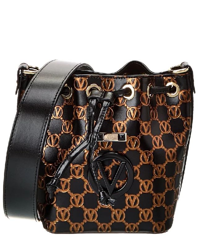 Valentino by Mario Valentino Jules Monogram Leather Bucket Bag