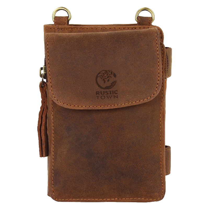 Genuine Leather Crossbody Travel Wallet for Women