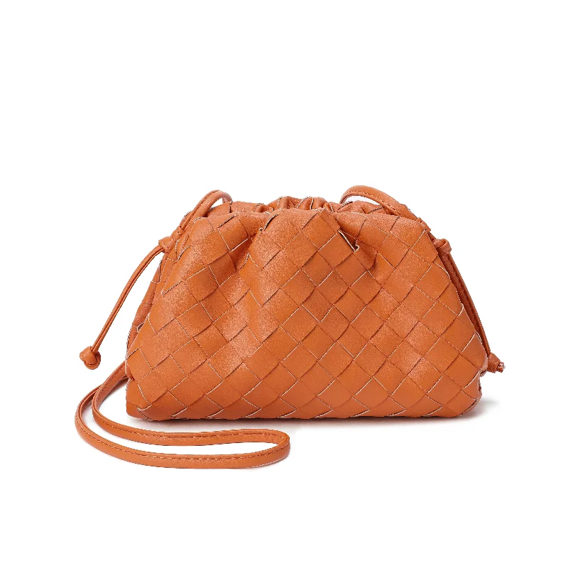 Full Grain Woven Leather Pouch/ Shoulder/ Clutch Bag