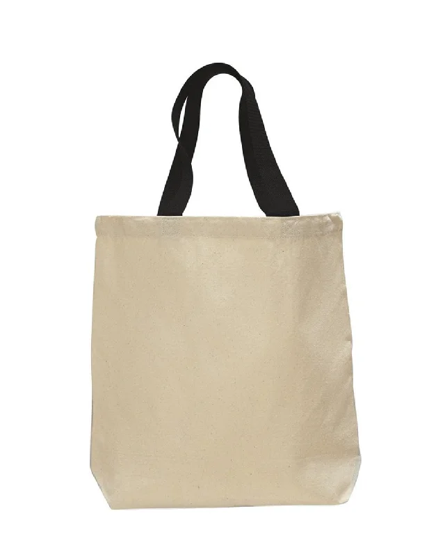 Heavy Canvas Tote Bag W/ Bottom Gusset Color Handles TG244