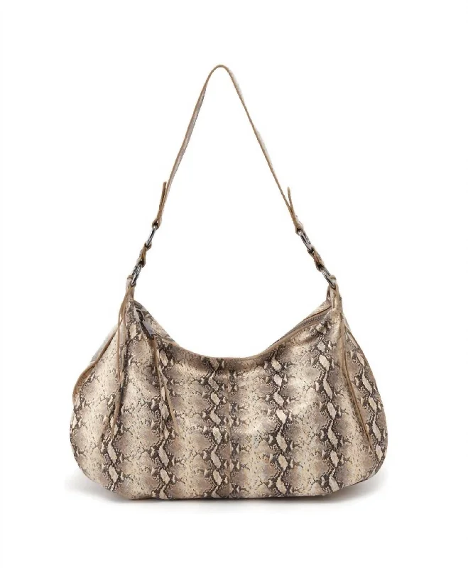 Lennox Leather Shoulder Bag In Glam Snake