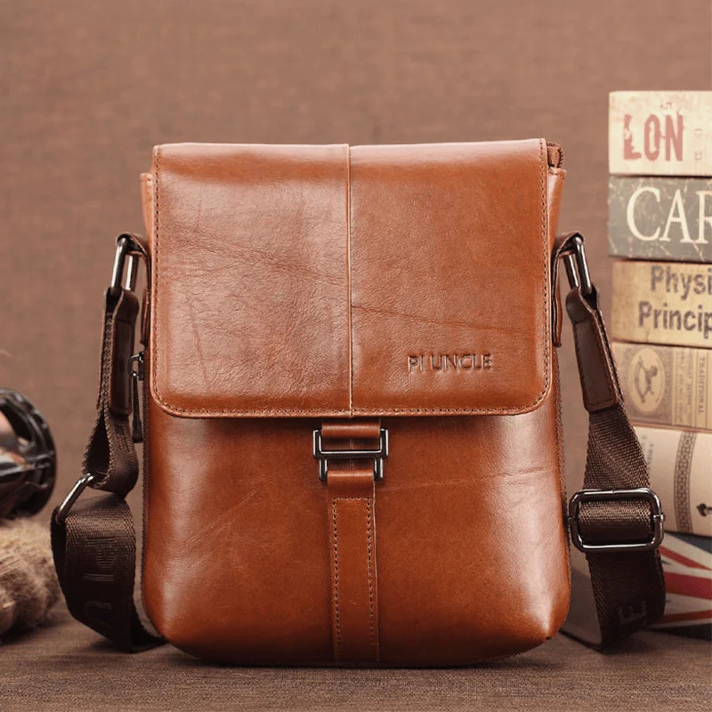 Men's crossbody bag with a padded laptop sleeve for commutingMen's crossbody bag with a padded laptop sleeve for commutingMen First Layer Cowhide Multi-Pockets Anti-Theft Crossbody Shoulder Bag Retro 7.9 Inch Ipad Bag