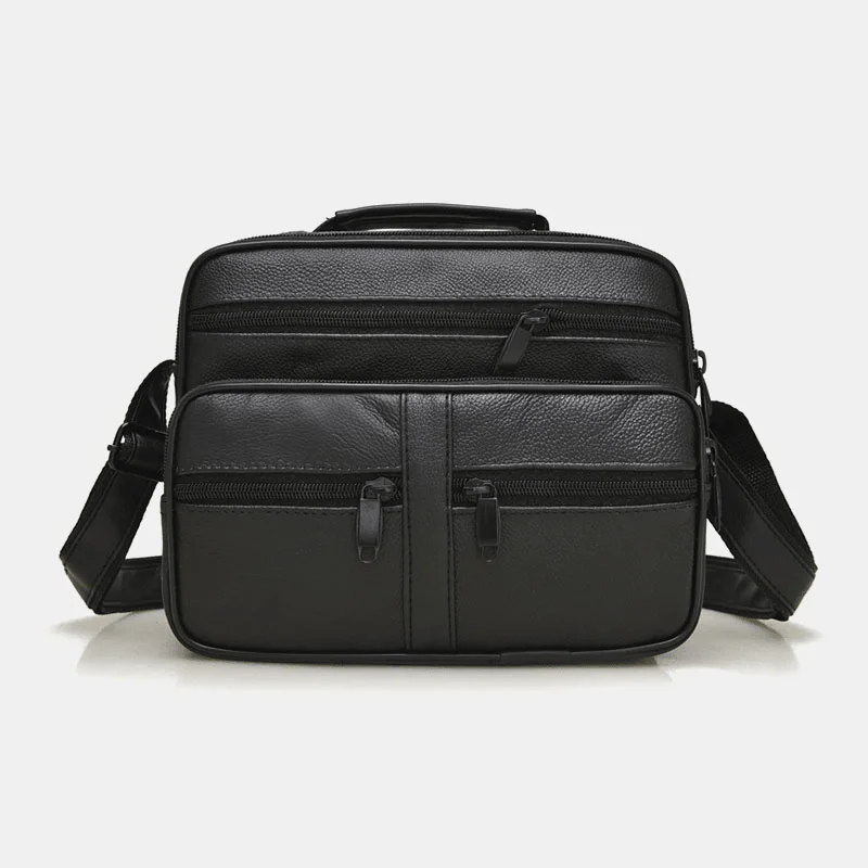 Vintage - inspired men's crossbody bag with a distressed finishVintage - inspired men's crossbody bag with a distressed finishMen Genuine Leather Fashion Business Solid Color Leather Shoulder Bag Crossbody Bag