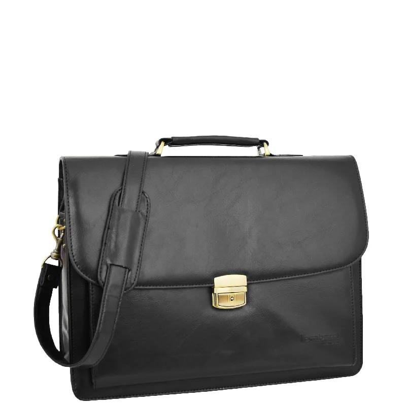 Vintage-style briefcases for a classic lookVintage-style briefcases for a classic lookMens Faux Leather Flap Over Briefcase Windsor Black Vintage-style briefcases for a classic lookVintage-style briefcases for a classic lookMens Faux Leather Flap Over Briefcase Windsor Black