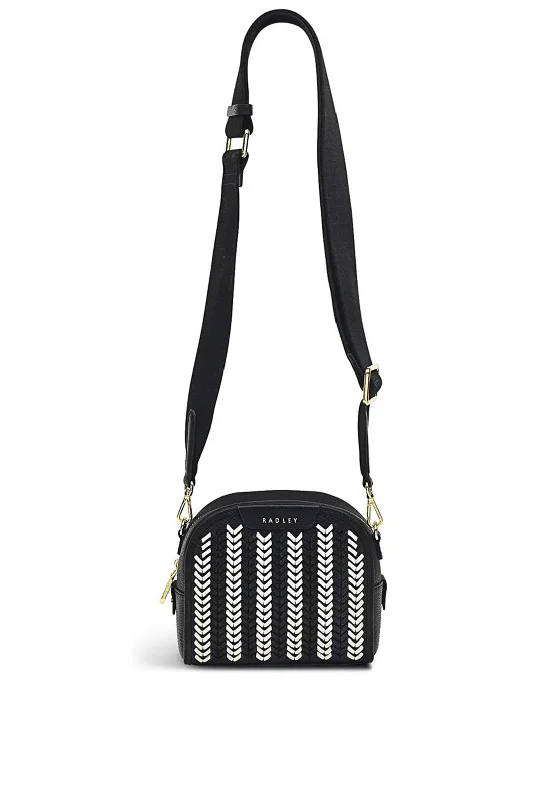 Designer men's crossbody bag with a unique pattern or logoDesigner men's crossbody bag with a unique pattern or logoRadley Arden Crescent Craft Leather Crossbody Bag, Black