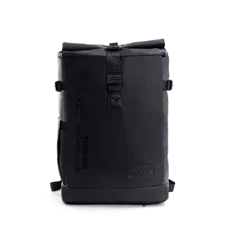 Men's leather backpack with vintage-style brass hardware for business useLightweight briefcases for daily useTusker Roller Top Laptop Backpack | Black Men's leather backpack with vintage-style brass hardware for business useLightweight briefcases for daily useTusker Roller Top Laptop Backpack | Black