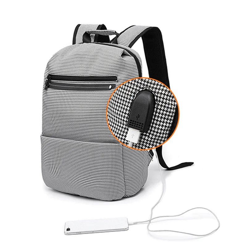 Waterproof nylon men's crossbody bag for outdoor activitiesWaterproof nylon men's crossbody bag for outdoor activitiesUSB Charging Oxford Plaid Backpack Casual Computer Bag