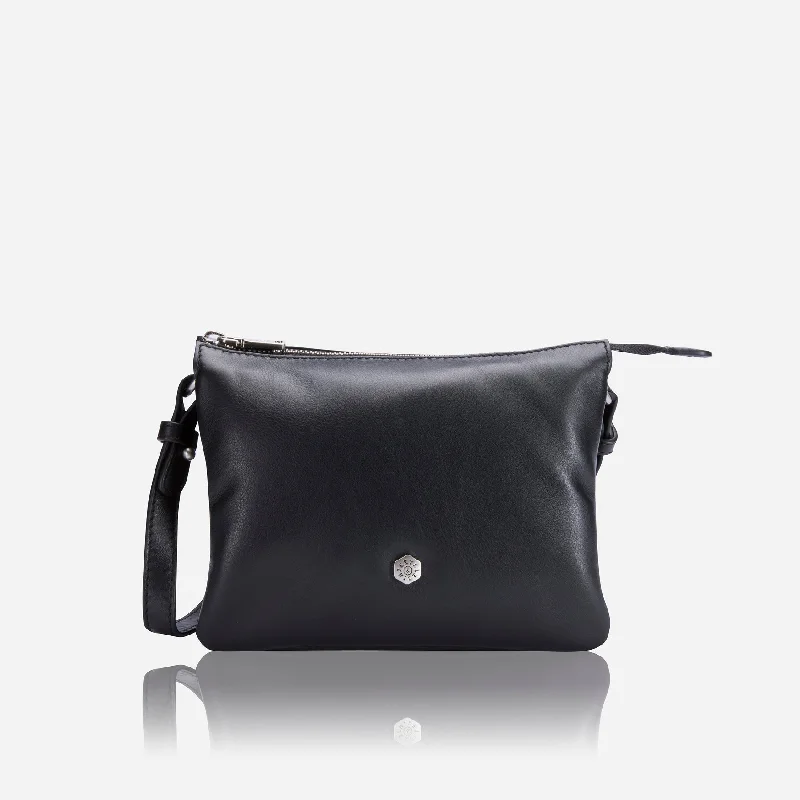 Mini crossbody bag with a chain strap for a trendy and compact lookSlim Ladies Leather Crossbody, Black Mini crossbody bag with a chain strap for a trendy and compact lookSlim Ladies Leather Crossbody, Black