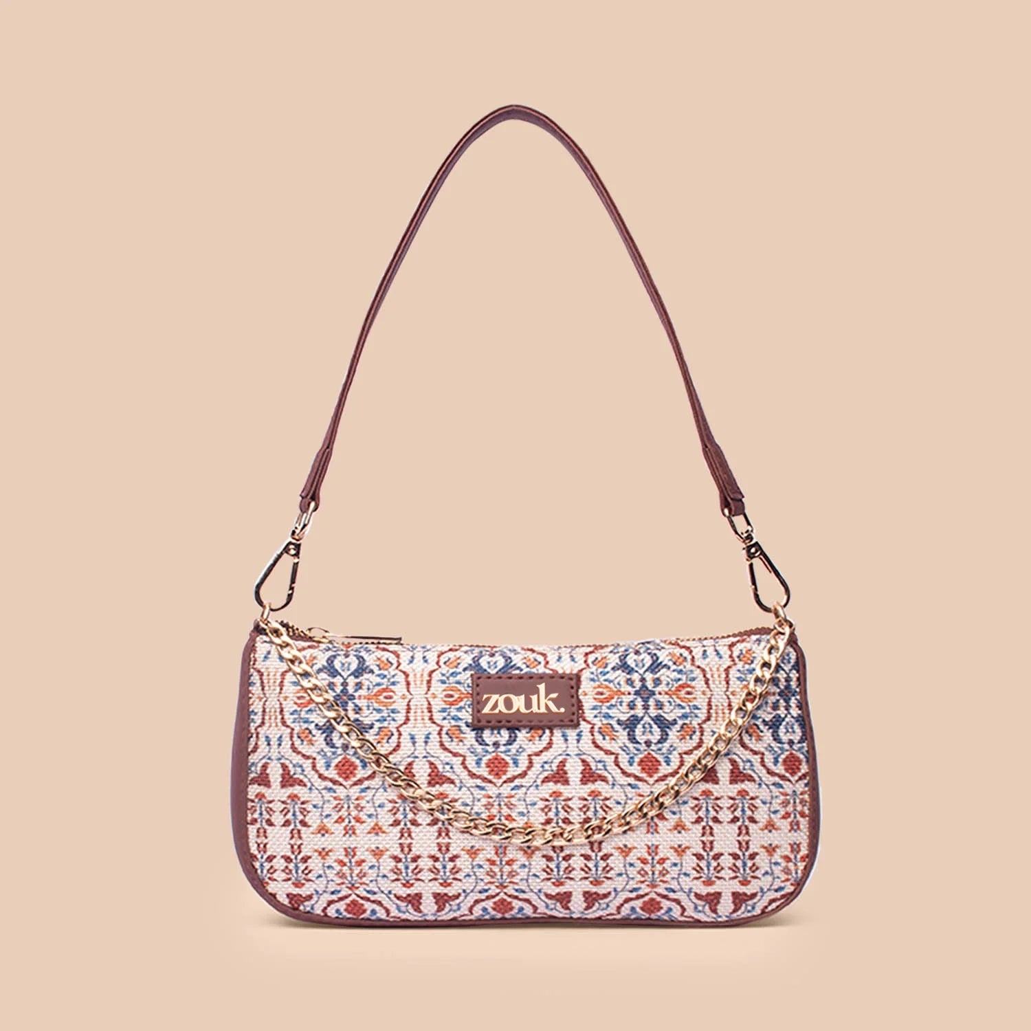 Embroidered silk clutch with a traditional motif for a cultural touchAgra Floral Baguette Embroidered silk clutch with a traditional motif for a cultural touchAgra Floral Baguette
