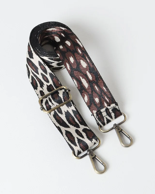 Mini crossbody bag with a chain strap for a trendy and compact lookBeige Animal Print Strap