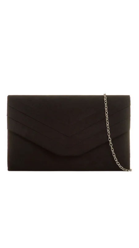 Clutch with a built - in mirror and compact for on - the - go touch - upsAria Clutch-Black Clutch with a built - in mirror and compact for on - the - go touch - upsAria Clutch-Black