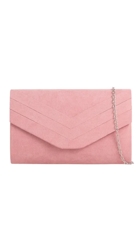 Clutch with a built - in mirror and compact for on - the - go touch - upsAria Clutch- Blush