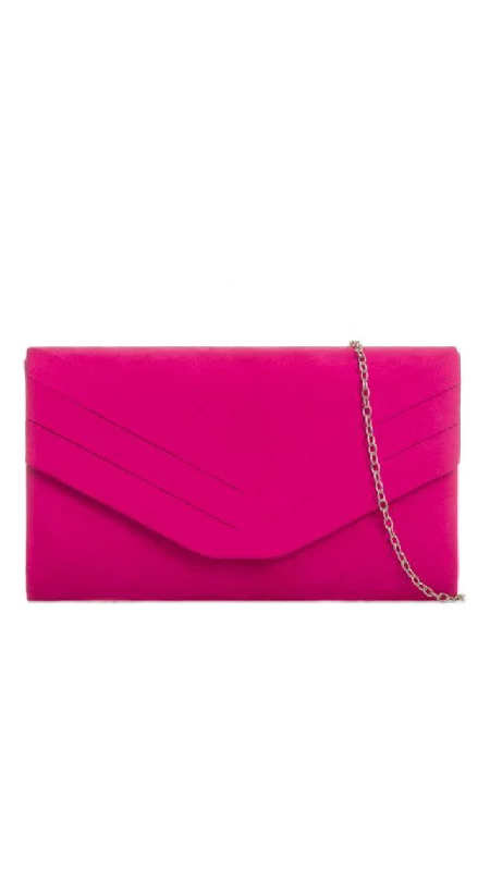 Velvet clutch with a tassel detail for a bohemian - chic styleAria Clutch- Fuchsia