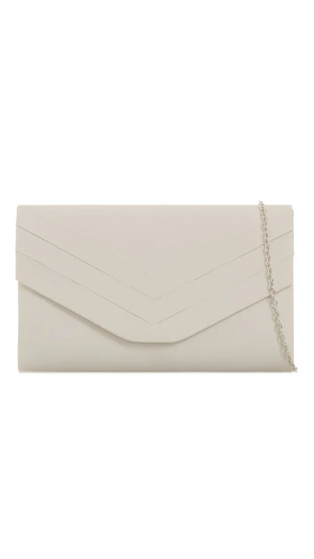 Monogrammed clutch as a personalized evening accessoryAria Clutch- Ivory