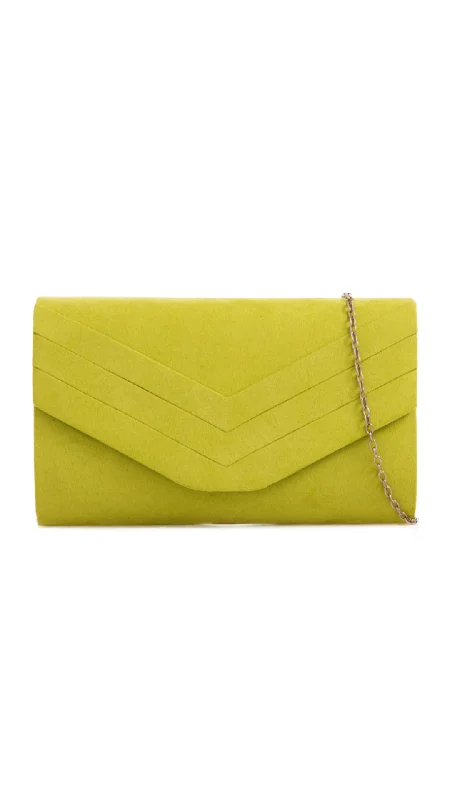 Clutch with a removable strap to be used as a hand - held or cross - bodyAria Clutch- Lime Green Clutch with a removable strap to be used as a hand - held or cross - bodyAria Clutch- Lime Green