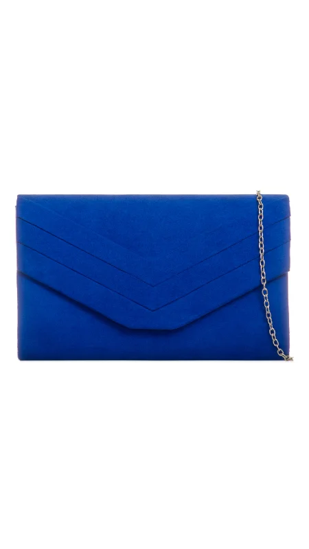 Laser - cut leather evening bag with an intricate patternAria Clutch-Royal Blue