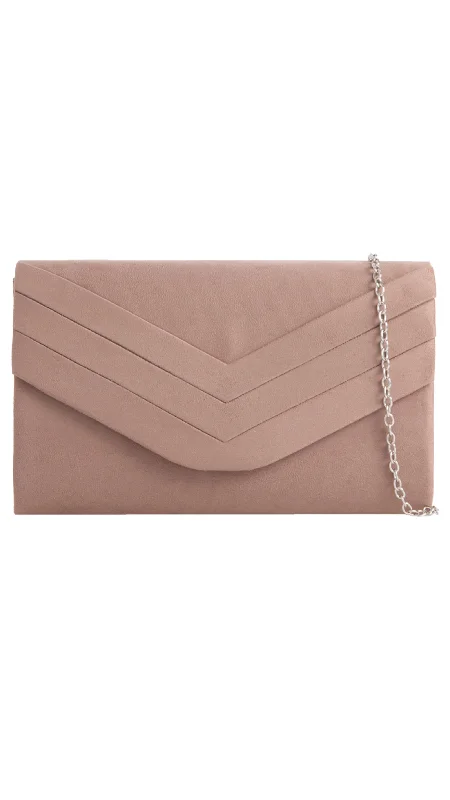 Leather evening bag with a gold - plated chain strap for a sophisticated lookAria Clutch- Taupe Leather evening bag with a gold - plated chain strap for a sophisticated lookAria Clutch- Taupe